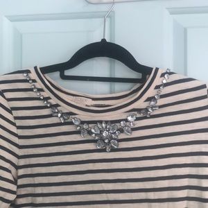 J Crew Embellished Neck Shirt